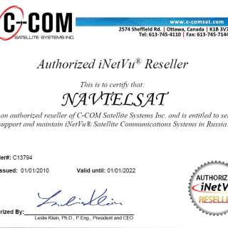 C-COM Satellite Systems Authorization Letter